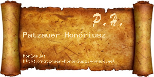 Patzauer Honóriusz névjegykártya